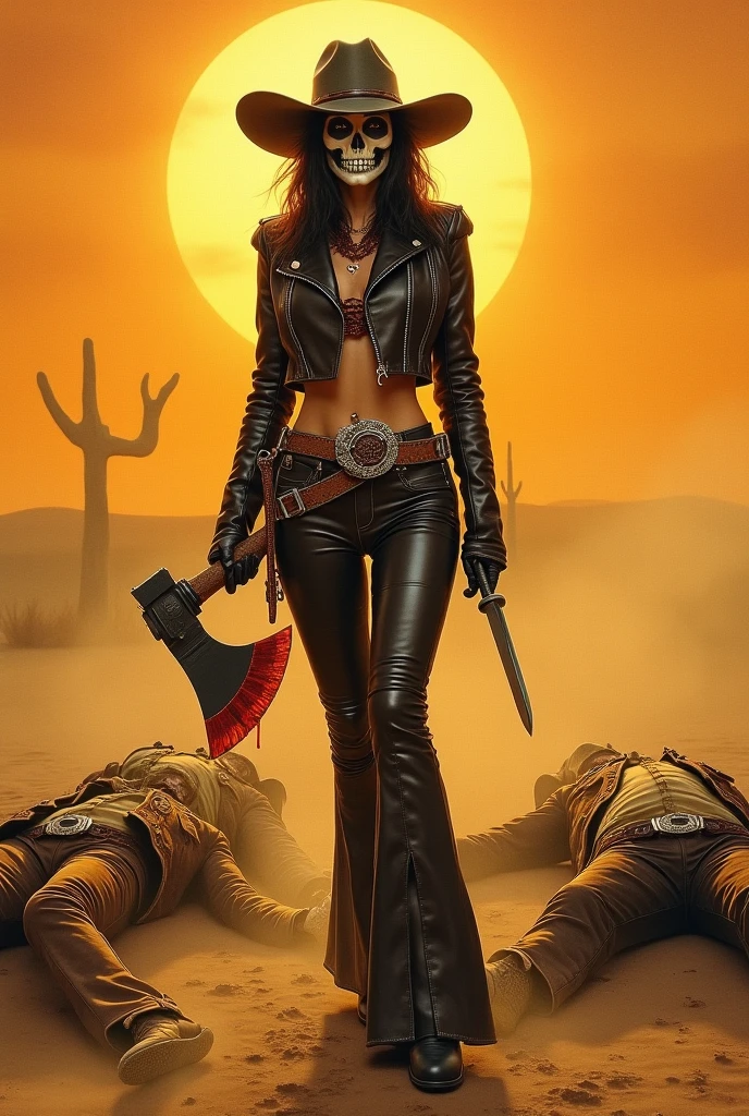 an attractive woman [gunslinger:bounty hunter:0.4] standing in a fantasy wilderness (retrohorizon style:1) <lora:djzRetroHorizon_LB2:0.8>