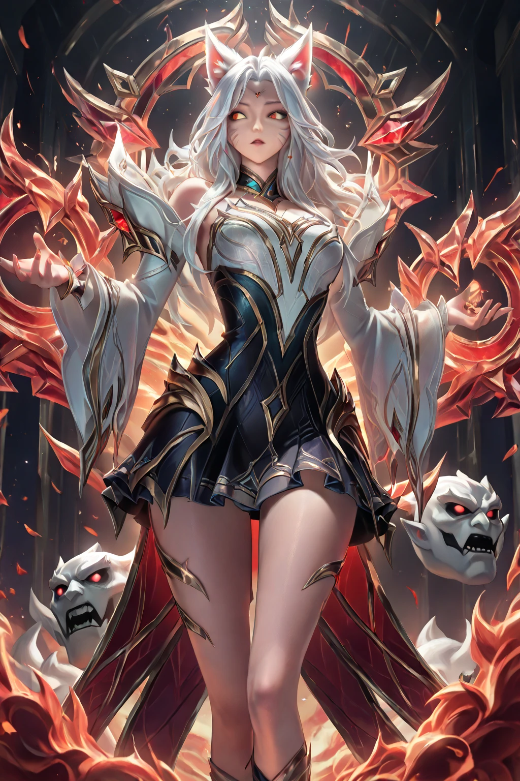 hight qualtiy, 1girl, cute face, horor, full body,breast,ghost,misty,floating,Large Breasts