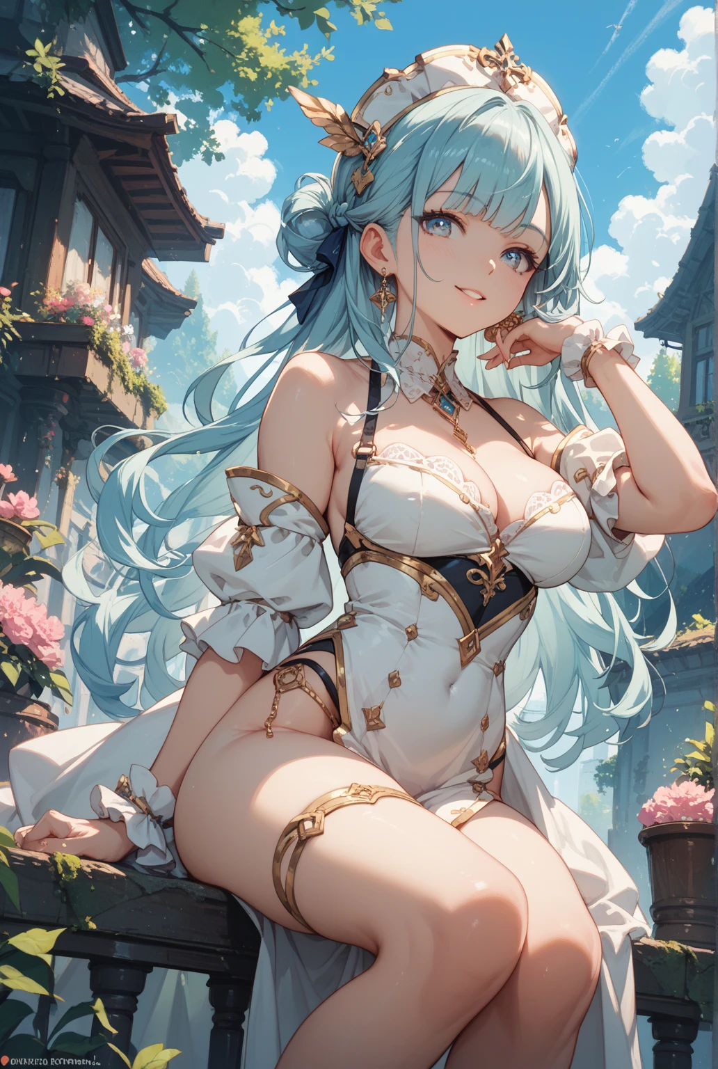 ((Top quality)),(Ultra-high resolution),(Super detailed),(Detailed depiction),((The most picturesque work of art),Ultra-detailed art,The art of astonishing depiction,Fantasy art:1.5, ((綺麗なおflower々:1.8)), (flowerに侵食された体:1.3),(Glamorous body:1.3),Fancy background effects、masterpiece、Fancy details、(NSFW 1.1), ((1 female)), ((Mastepiece)), ((Extremely detailed:1.3)), Beautiful woman entering a lake in crystal clear water, ((Long pink hair)), Wet hair, Wearing a thin transparent dress, Bathing fully clothed, steam, (水に浮かぶバラのflowerびら:1.5), Early morning light, Ivory Gold AI, Windows, Crepuscular Lighting, See-through lace underwear、(Very huge boobs)、Pink nipples、Pink areola，透けて見えるPink nipples、透けて見えるPink areola、See-through lace and string panties、Sexy see-through lingerie with lace and strings,See-through sexy lingerie,Transparent sexy lingerie、Translucent dress、Pearl Jewelry、sexy harness、sexy garter belt、Sexy Stockings、Well-organized,Intimate, rose garden、Colorful Roses、Lake with floating roses、Lie down、With legs apart、Spread your legs、Thighs open、Immersed in water、Wet body、ゴージャスなflowerの装飾、大きなflowerいっぱい、Stylish hair、Solo, Water Play, flowerいっぱいの髪飾り, flower々, Outdoors, Sky Porn,A see-through dress when wet, Sky Porn, Glows when wet、(Mastepiece),(Highly Detailed CG Unity 8K Wallpaper),Best Quality,Cinematic Lighting,Detailed background,Beautiful detailed eyes,Bright pupils, (Very delicate and beautiful),(Beautifully detailed eyes),((Mastepiece)),((Red Eyes))、flower園