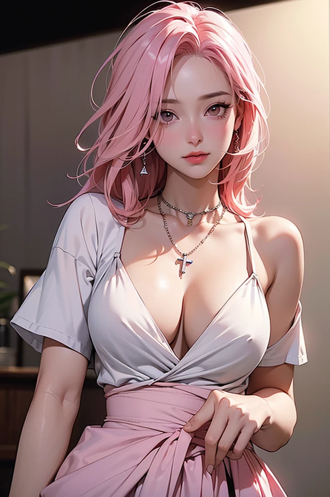 anime girl, pretty girl 25 yo, mature woman, seductive anime girl, fine details, tight shirts, crop top shirt, croptop outfit, look at camera, tight, touching her hairs , a drawing of a woman with a breast and a hand on her chest, neutral pose, various pose, beautiful detailed body and face, oppai proportions, clean anime outlines, sexy pudica pose gesture, casual pose, oppai, cell shaded adult animation, thick line art, thinking pose, female anime character
