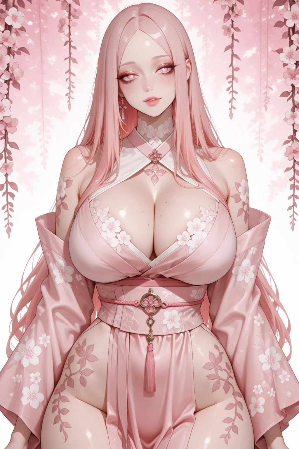 masterpiece, photorealism, a seductive pretty 19yo mixed korean american girl, very long slender legs, flirtatious smile, cleavage, 8k, highres, (((massive natural breasts))), (((massive natural breasts))),splash detailed, surreal dramatic Superlative, Best Quality, Masterpiece: 1.3, Seduction face, Stockings, Full body close-up, SFW giant, Shot, Huge Cool Goddess Shot, SFW Covering SFW, Big areola, Beautiful and Aesthetic: 1.2, Very big, Very big ass, Thick thighs, SFW giant, Shot, Huge Cool Goddess Shot, Big areola, Beautiful and Aesthetic: 1.2, Very big, Very big ass, Thick thighs,
1girl, icestylesamurai, white skin, very long pink hair, vibrant moonlight eyes, long detailed eyelashes, gloves, wide sleeves, , tassel, sash, the most beautiful and highly detailed hooded kimono, fur trim, curvy body type, perfect ass, thick thighs, super huge enormously gigantic breasts, cleavage showing, tons of tattoos and piercings, arching her back in a sexy seductive slutty pose, looking at the viewer, cherry blossoms blowing in the wind, (((squatting)))