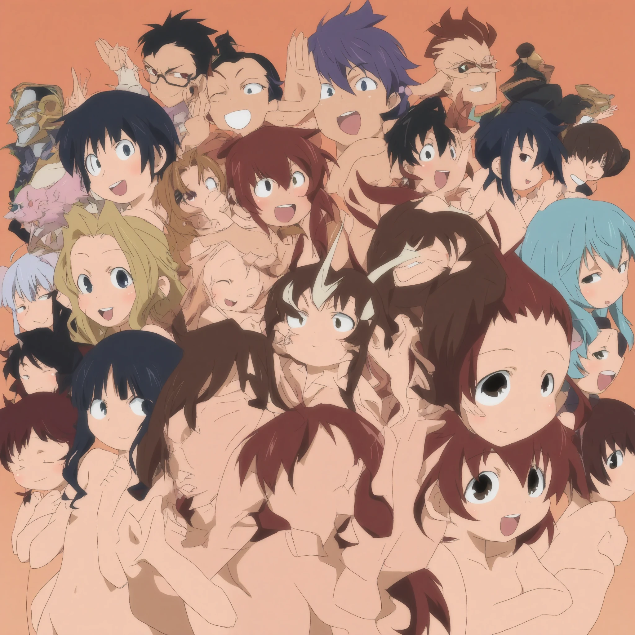 Six people, 6 Girls, Onodera Kosaki, Pussy,Spread your legs,Avatar,Cyberspace, Nipples, naked,smile, View your viewers, sketch, got it,, 2D, Anime Coloring,, Jagged lines,Nipples,,Pussy,Spread your legs,