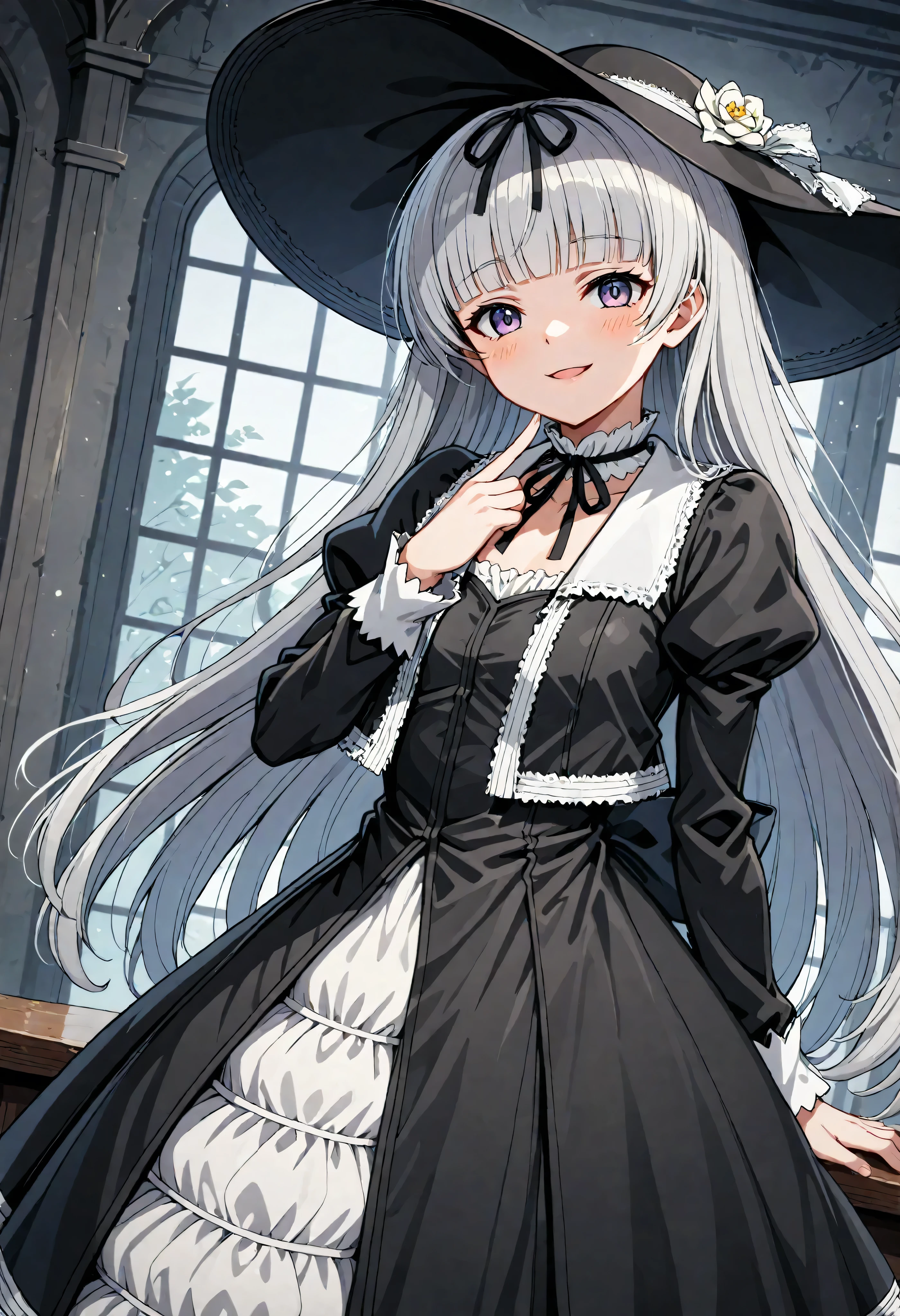 Gretel (black lagoon), Gothic Fashion,black hat,, Best Quality, HD ,masterpiece, High Resolution,,