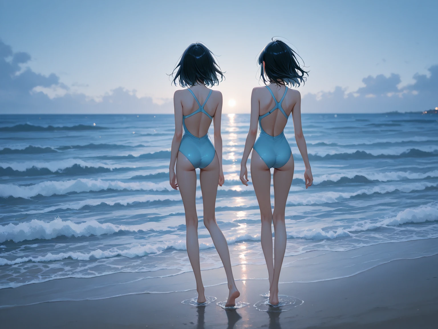((highest quality, masterpiece, High resolution)), ((reality)),Photos of beautiful Japanese women,((anime art))、 (((1 girl))), normal size breasts, slim body shape,  medium short hair, double eyelid, Wet see-through one-piece swimsuit,,  A pareo with bold ethnic patterns and plenty of primary colors、realistic skin、Wet,whole body,cinematic light、tropical、Against the background of palm trees on both sides、on a sunny beach、With the sea in the background、blur background、Clean abs,