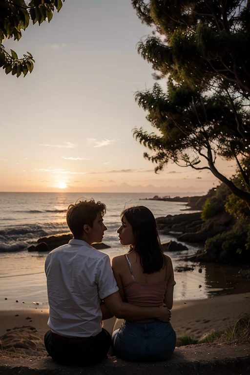 A couple on the beach 
