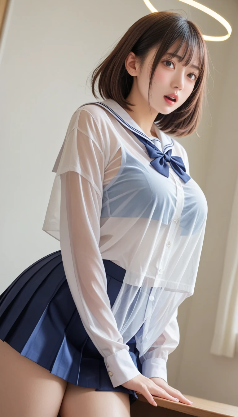 (Best image quality、Highest quality、Highest Resolution、masterpiece、detailed、Actual Photos)、
(((See-through mesh sailor suit)))、 Floral Panties、
Japanese Girls、
可愛いJapanese Girls、
18歳の美しいJapanese Girls、
Slim figure、
Small breasts、
ponytail、
The girl is looking towards the photographer、
whole body、
Sexy pose、
California beaches、