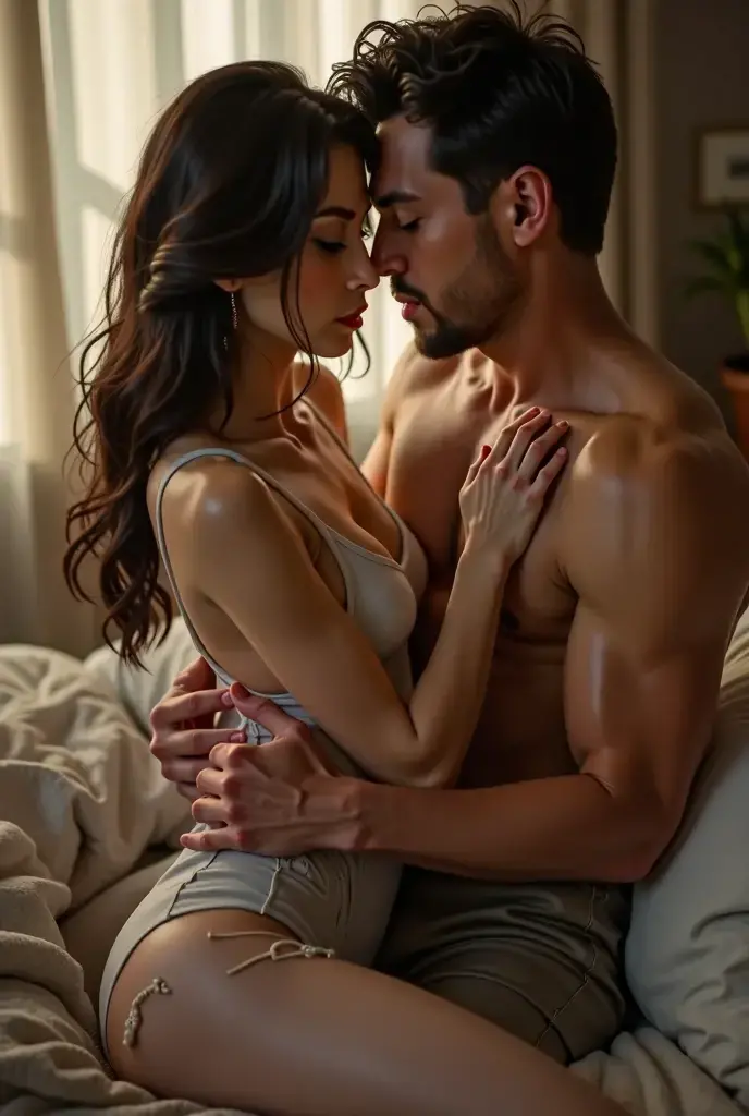 A man and a woman having sex