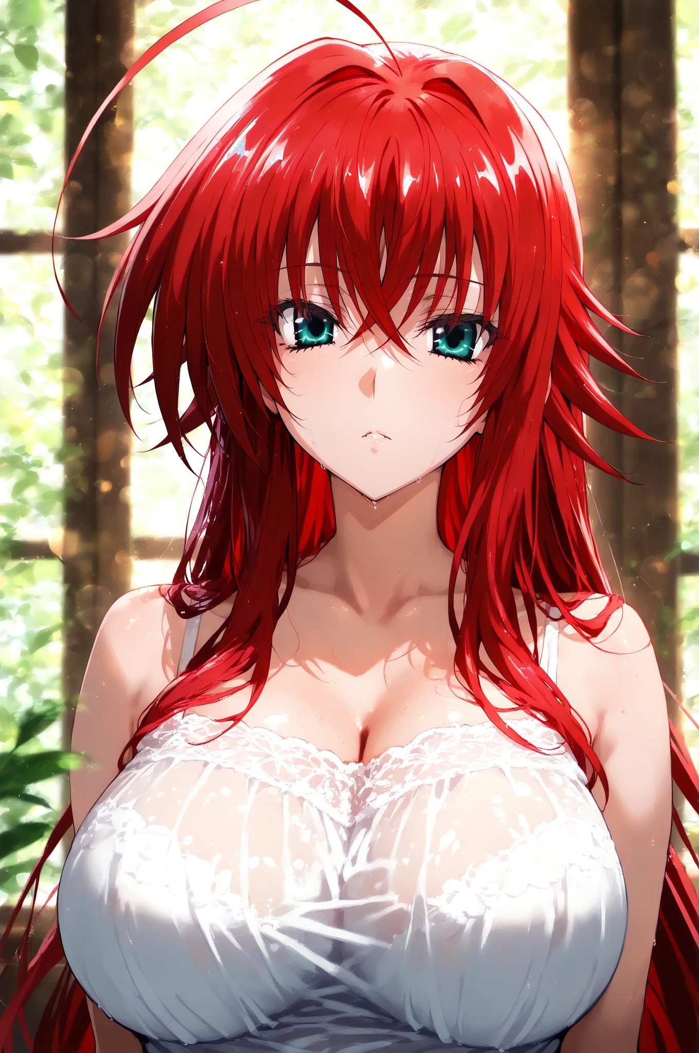 Rias Gremory with her breasts out