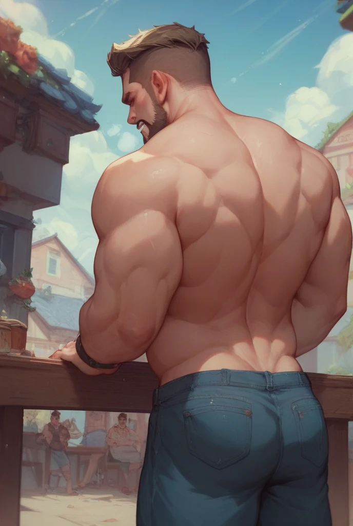 Triceps,Shoulder deltoid,Biceps,Forearm muscle groups,hand。The muscle structure should be clear,The muscle structure should be clear,Muscles should have volume,The left shoulder deltoid and left hand triceps should be visible,The left hand joints should be shown,Right hand in a fist position。
