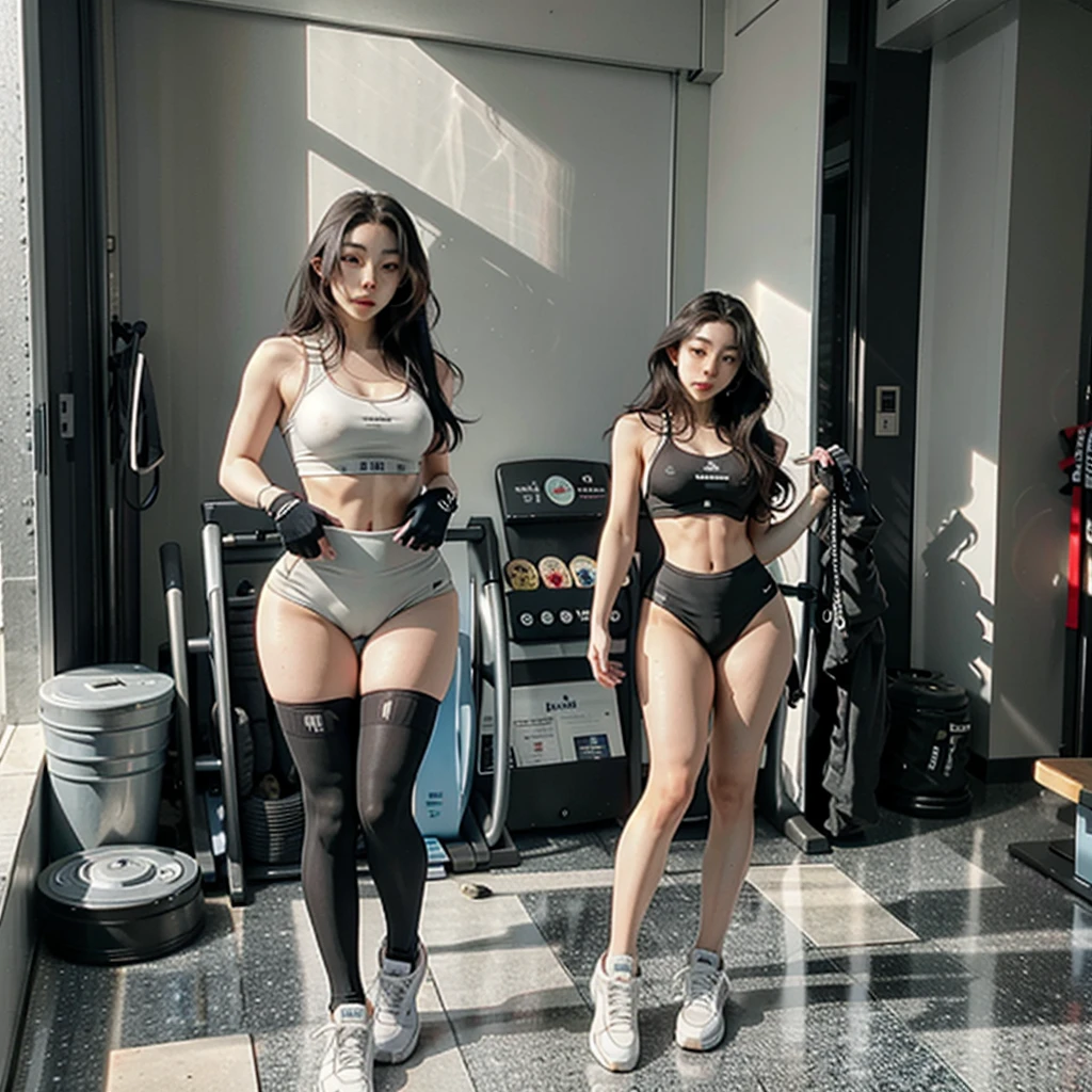Suzuki Airy、1 pretty girl, (hair length)、(black hairr)、(Ranger Rosa), (alone) (fitted jumpsuit), ((mini skirt)),  black ribbon, long white gloves, (white thigh high boots), (18 years), huge ass 、 look at viewers,no background、((let&#39;s show your underwear))、((背面视角))