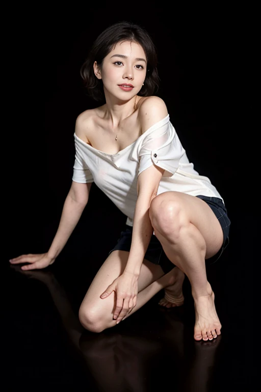 Best quality,Masterpiece,8K wallpaper,absurderes, A high resolution, Ultra detailed, (1 young and beautiful girl, Solo:1.1),Yula_sitting down on the floor,M-shaped leg pose,Spread your legs apart, Ultra shorts,1girll, (short detailed hair:1.5, In the room,Beds,HighestQuali , A masterpiece, unmatched details, naked full body