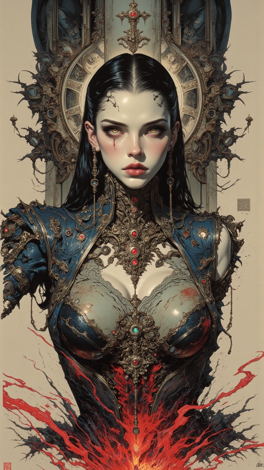(body horror:1.4), (biomachine:1.3), (bloody:1.2), living being, (nipples), (colorful:1.2), Hans Giger, many hands, (zentangle:1.2),
oil on matte canvas, sharp details intricate, highly detailed, digital painting, rich color, smooth, sharp focus, illustration, Unreal Engine 5, 8K, art by artgerm and greg rutkowski and alphonse mucha
(masterpiece,detailed,highres:1.2),