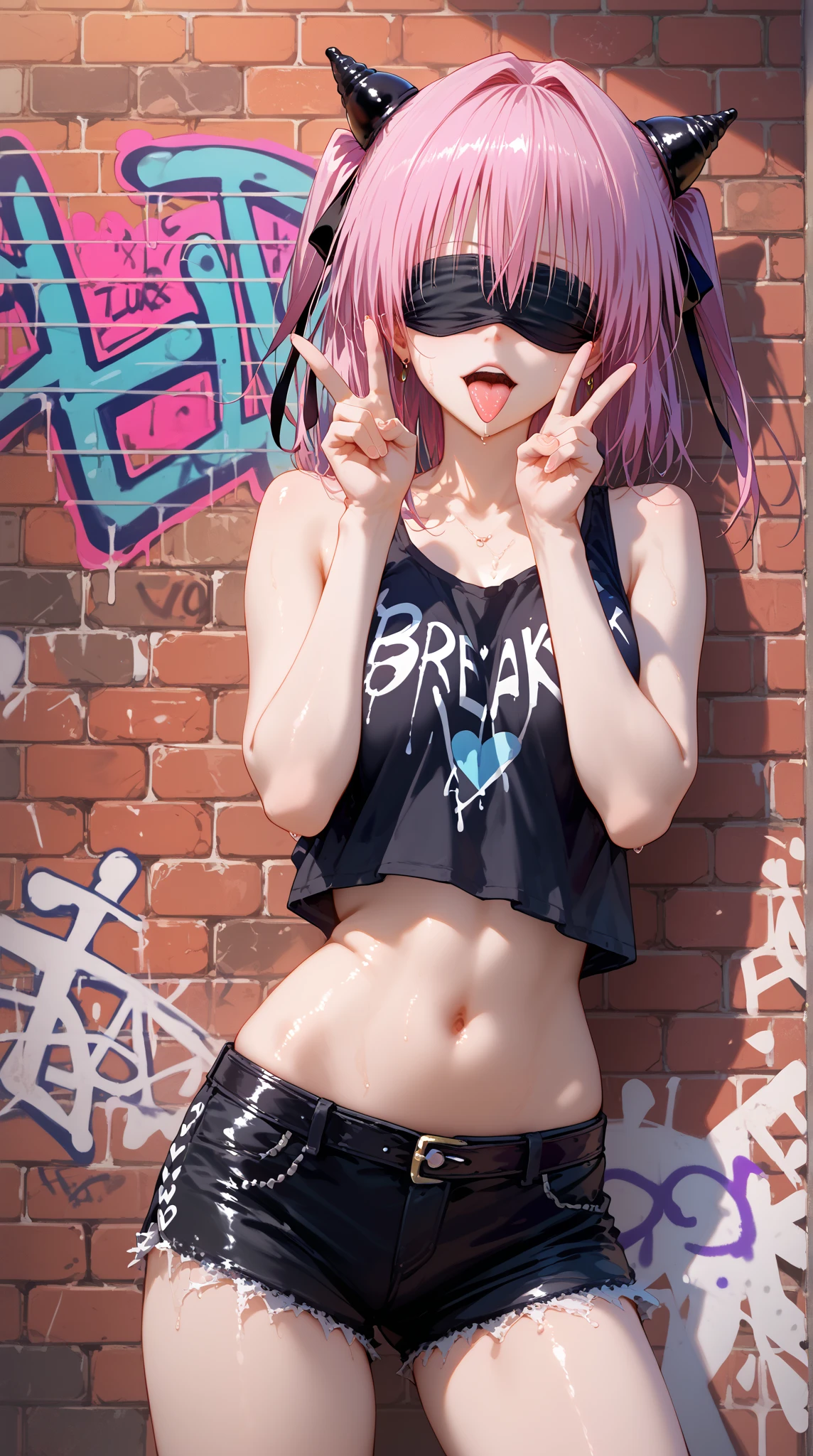 masterpiece, best quality, 1girl, crop top, denim shorts, choker, (graffiti:1.5), paint splatter, arms, looking at viewer, paint on body, head tilt, bored, multicolored hair, aqua eyes, ,holding on to the railing of the train,armpits, (presenting armpit:1.3),(looking away:1.4), (train interior:1.3),(crowded train:1.3),
upper body,(white shirts:1.5),
,alternate breast size, breast grab, (a boy,grabbing from behind:1.8)
,(frown:1.2), (embarrassed,blush:1.2),(Stunned face of despair:1.8),sweat,(angry:1.2)