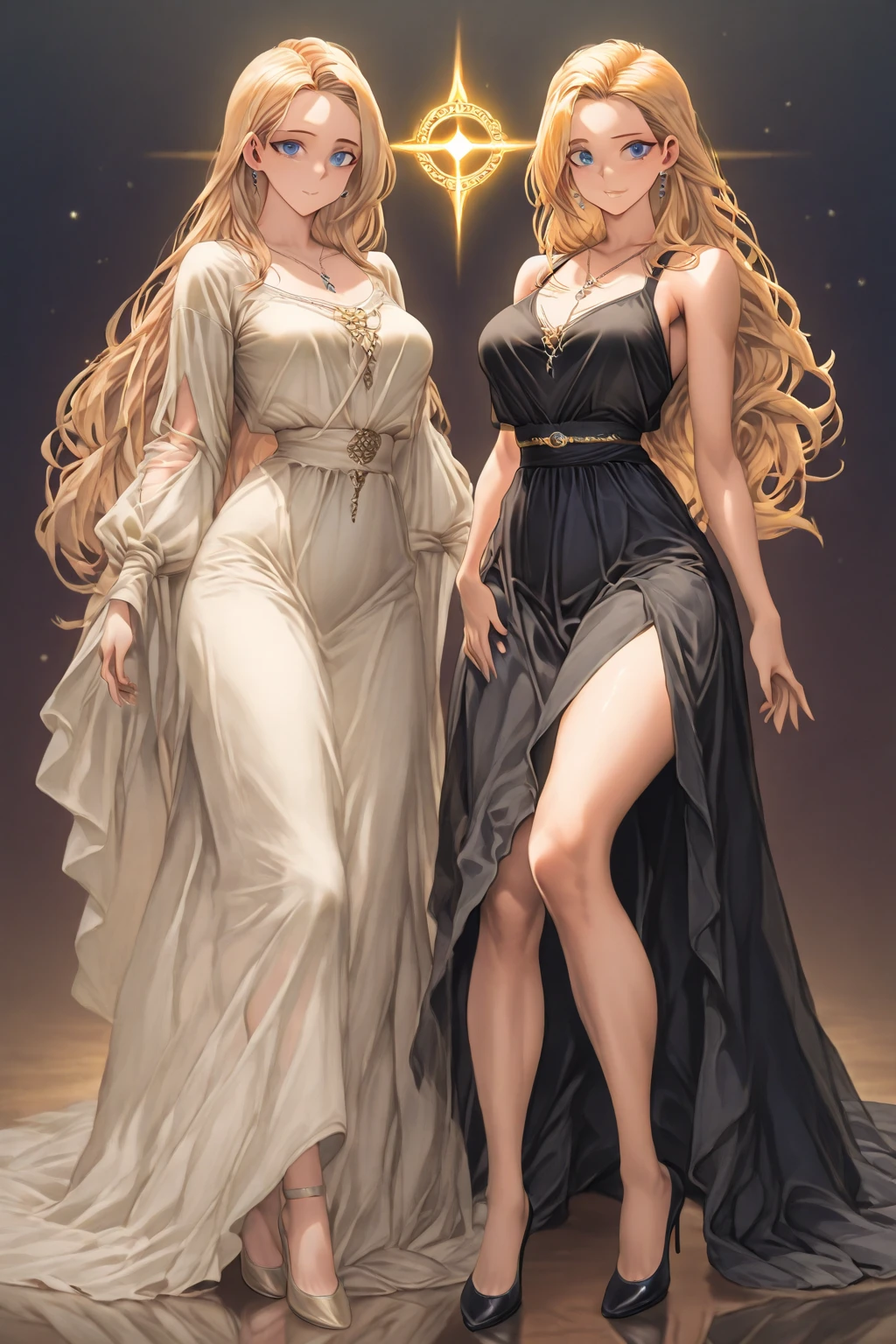 ((8K,tmasterpiece,realisticlying),(Hyper-detailing,Ultra-clear,naturey),Very soft boobs and ass,Slender beautiful legs,Stretch meat,Fair and moisturized skin。((wavy white long hair):1.3,beatiful detailed eyes,Perfect proportions,eyes with brightness,choker necklace,ear jewelry,Pink and moist lips,The face is perfectly lit),1 busty beauty with,Detailed European-style palace hall,Hair is shiny,The halo,Exposed bandeau silk maxi dress,Exposed milk,Elegant and beautiful hairpins,White wavy curls,Bare-legged and high heels,Reasonable movements,