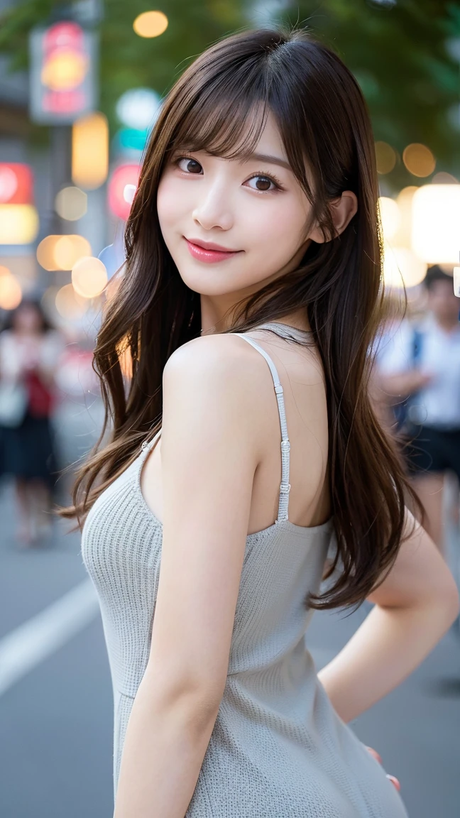 Tabletop, Highest quality, shape, Very detailed, finely, High resolution, 8k wallpaper, 完璧なダイナミックな構shape, Beautiful and exquisite, Nice spring clothes,Beautiful straight hair,Small breasts,Natural color lip, 20-year-old girl、cute、Always blur the background,Perfect and beautiful face,Beautiful and dense face、Slim face and figure,Big eyes、Putting on gal makeup,Actual Photos(Best image quality)、Sexy Face、Fashion model posing、Full Body Shot、smile、Change pose randomly、Randomly change the shooting angle and position、Summer fashion for women