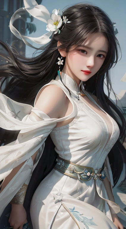 A mature woman,Long black hair,Bangs,high quality,Beautifully,masterpiece,antiquity