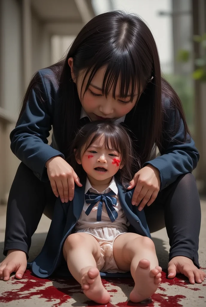 nsfw,Forced rape of Japanese toddler under 5yo,((torn spread school uniform:1.25)),thigh focus,up skirt,Under 5yo shows off serious spread vagina,((Vaginal is detailed and clear)),((Showing menstrual blood from Vaginal under 5yo:1.4)),brown hair,((crying face)),((a single tear,A stream of saliva)),Serious baby-making fuck with a child under 5yo,Even as a , I realized that you were trying to get me pregnant.,curly hair,very short twintail rough hair,braided bangs,(An old man clinging to my little self(hetero):1.4),Daily life of a homeless toddler(Park under dim street lights late at night),dark background,A large group of young children are all forcibly raped with their crotches exposed.(Failed escape, forced orgy rape begins),Forced fuck everyone,Fully open collar with removable buttons