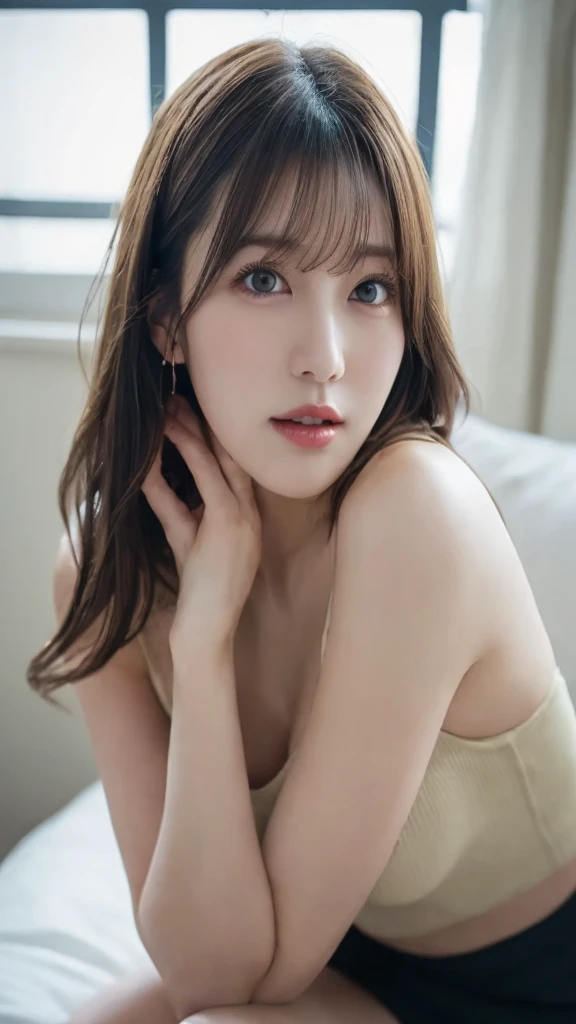 ((top-quality、8k、masterpiece:1.3))、Cute 1 woman with perfect figure:1.4、((ligh brown hair、medium chest:1.2))、Lying in a hammock、hammock、in beach:1.2、Highly detailed facial and skin texture、A detailed eye、二重まぶた、Arms with chest、dressed casually