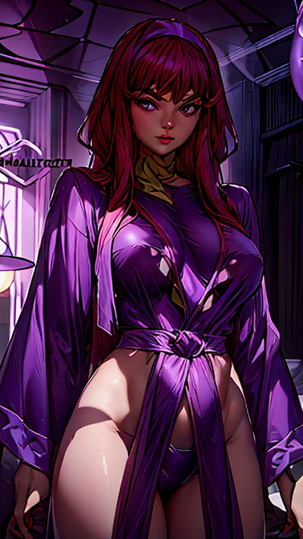 a woman in a purple outfit with a cat ears and tail, concept art by senior character artist, trending on cg society, fantasy art, glamourous cosplay, elegant glamourous cosplay, seraphine ahri kda, extremely detailed artgerm, ornate cosplay, style artgerm, amouranth as a super villain, in the style artgerm