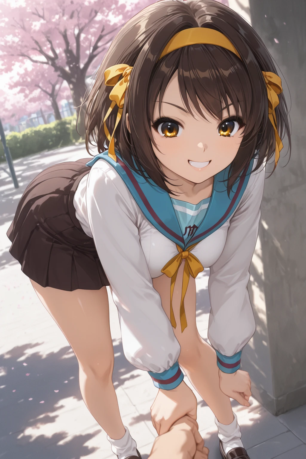 kumiko oumae, kumiko oumae, (brownのeye:1.5), 茶hair, short hair, ウェーブのかかったhair, Hot Face, blush, Sailor suit, , high school girl, Red ribbon, Downward, smile, very cute and beautiful girl,Teen,(Very detailedな美しい顔),
(Highest quality,masterpiece),Absurd,High resolution,Very detailedな,Very detailed,32K,8k resolution,  (Perfect hands, Perfect Anatomy),(Realistic, photo Realistic:1.2), ((Highest quality)), Shift the center of gravity backwards, Quite embarrassing, you_Kumiko_Euphonium Sound, brown_hair, short_hair, brown_eye, blush, Seraphim, 前hair, Bloomers, Gym suit, Sports boots, (Sit on the ground:1.4), Place your heels on the ground, (Spread your legs:1.2), Squat with your knees raised, Put your butt on the ground, Black Penny Loafers, Beautiful facial details, Real human skin, Gentle expression, Front view, angle From below, Realistic, photoRealistic, 校gardenでしゃがむ, whole body, (Looking at the audience:1.2), from before, From below,　 (Perfect hands, Perfect Anatomy),　High quality anime、High resolution, Kumiko、Tabletop, One Girl、Kitauji High , neckerchief, Pink neckerchief, プリーツskirt, , Seraphim, Wear a white shirt, Short sleeve, skirt, White shirt、水色のskirt、Light blue uniform、garden、beautiful flower々満開のgarden、amusement park、Cowboy Shot、[3D Images:1.5],[[魅力的なeye,詳細なeye、輝くeye, カラフルなeye:1.15],whole、Observe your audience、View from the front、 8k images,Cute anime girl, 白いSailor suit, Seraphim, anime girl in bikini standing on a beach with palm trees, wallpaper anime blue water, 4,JPY 000 manga wallpaper, anime moe artstyle, anime! 4K, anime! 4,JPY 000, seductive anime girl, 4K anime wallpaper, ultra hd anime wallpaper, Realistic Bikini, Red cute tie, [ 4,JPY 000 digital art ]!!, ecchi anime style, anime girl sitting on bed with arms crossed, an anime drawing by Jin Homura, Pixiv, Tropical Hair Ribbon, anime moe artstyle, cute anime girl, I also make fan art,  , Oumae Kumiko, anime best girl, anime visual of a cute girl, young anime girl, an anime girl, pretty anime girl, anime girl, Very detailed、masterpiece、Highest quality、Ultra-High resolution energy A、8K High resolution、Photogenicity、詳細なeye、Gradation、Perfect Anatomy的体型 ,hard disk、Hmph (English) ,Nikon Z9 80mm Lens , Tabletop、Model standing、Dark pink lace panties、White tight T-shirt、The dress is made of white lace material(((Show me all my panties)))、(((skirtは間違いなく着古されている)))、(((skirtの裾を上げる)))、Panty Focus、Too bright natural light、sunlight、Detailed lace panty pattern、Regular Panties、(((While standing, skirtを上げてカメラにパンティを見せましょう)))、(((Beautifully trimmed white teeth)))、(((Lift the skirt Greater than and、 Greater than,、Show your panties to the camera)))、Ultra slim body, Big Breasts、Slender model body type、Beautiful posture, By subway、extremely hVery detailed、masterpiece、Highest quality、Ultra High resolution A、8K High resolution、Photogenic (Perfect hands, Perfect Anatomy),