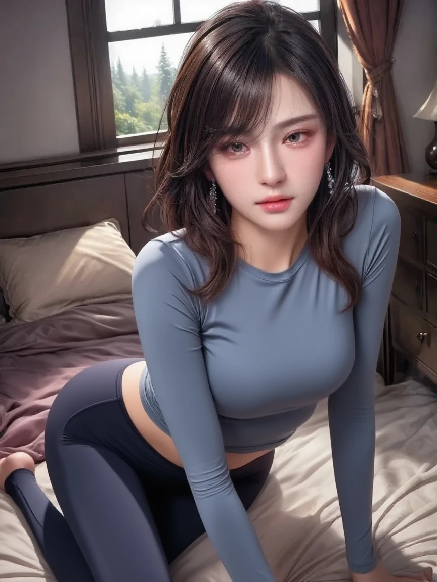 Wang Mengyao, a 20-year-old woman, plump, sitting at home,