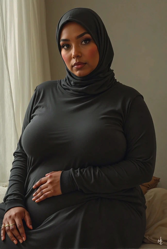 white hijab fat chubby fat shemale talking to skinny black girl
