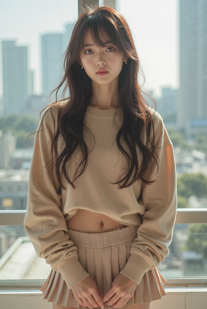 (Lift jacket:1.3), (Lift pants:1.2), (Lift shorts:1.3), masterpice, Best Quality, 1girls, Black hair, scarf, Hats, Realstic, looking in camera, Green eyes, shorth hair, haori, Winter clothes, White scarf, White teeth with open mouth, s lips, sparse bangs, inside a house, on bedroom, (((Yawn with eyes closed))), (lying on her side on the bed), (((hands on crotch)))