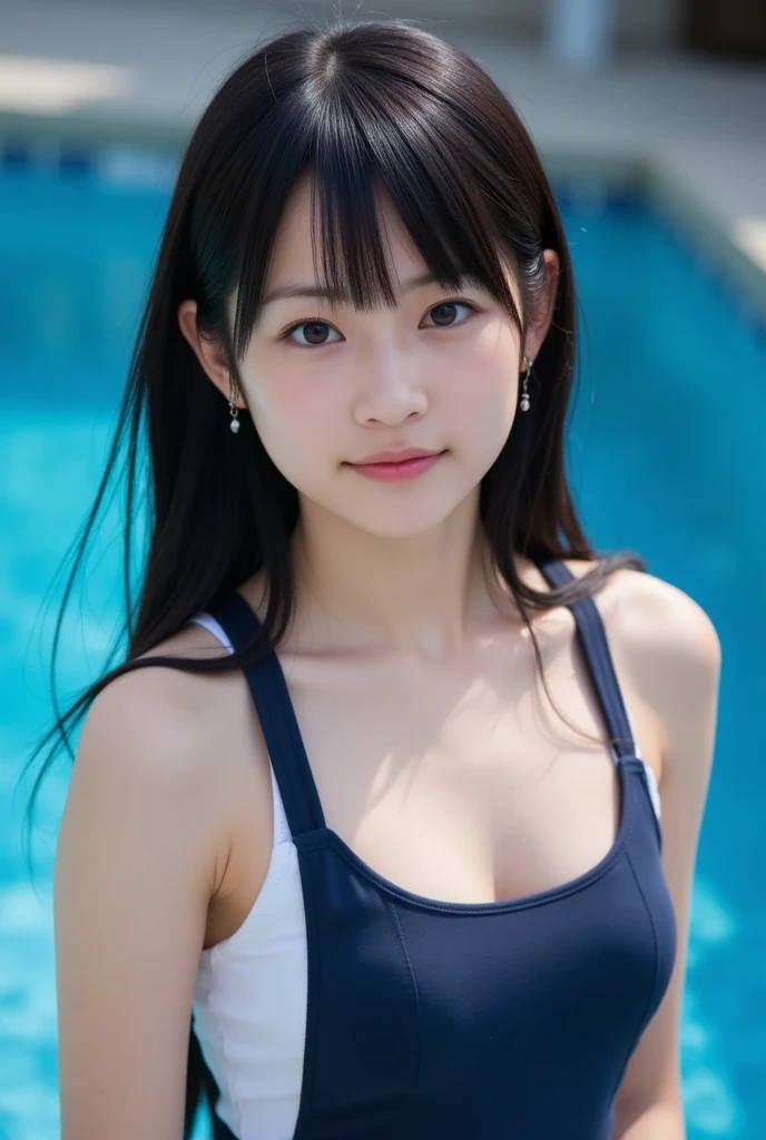 8K、cute、Adult Girls、detailed、Swimwear、black eye