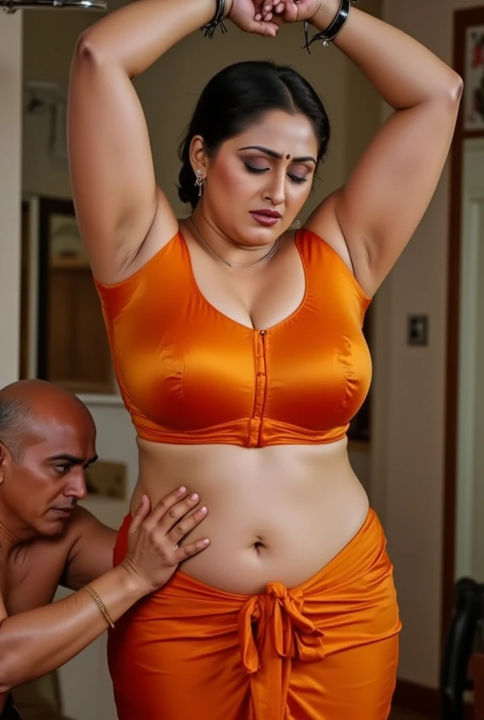perfect face beautiful  doctor in lace bra and saree wlop perfect full HDR body exposed midriff highleg loli (flat chest) curvy indian  bellydancer 8k chubby high res knees ankles , (plump:1.2) , ( man kisses a woman:1.7) (green theme:1.2) (wet:1.4)