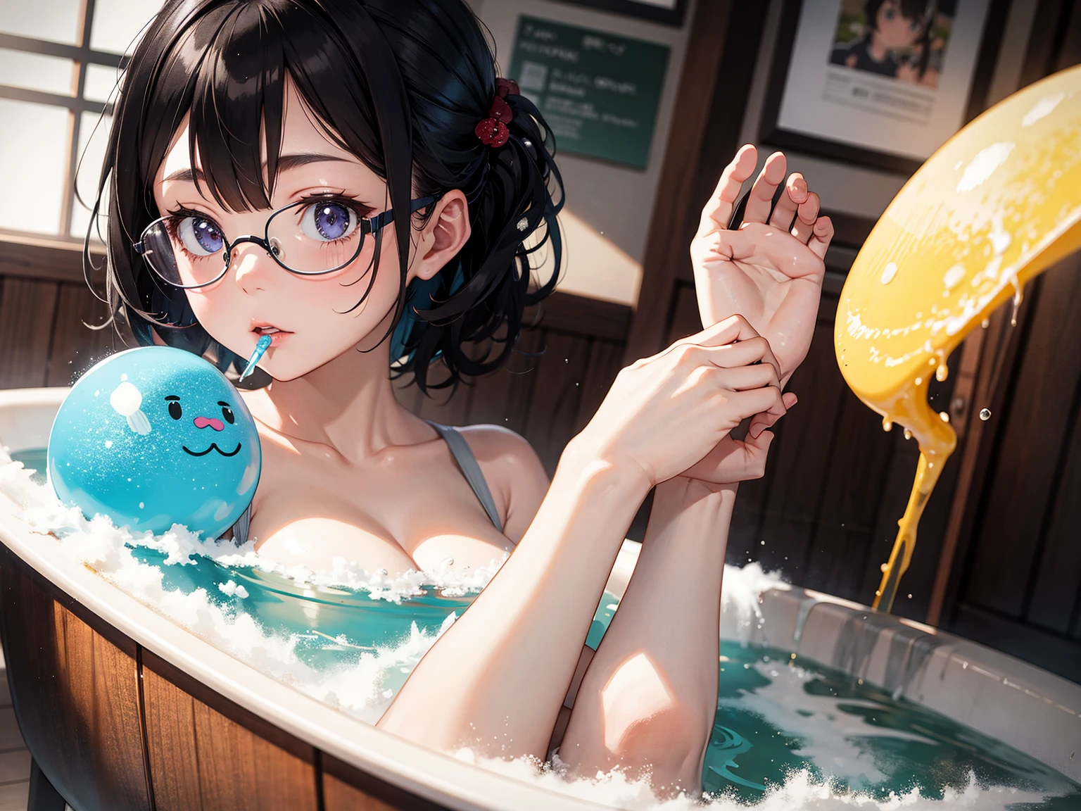 (​masterpiece:1.4)、(best qualtiy:1.4)、(hight resolution:1.4)、Anna of Arendelle、seminude、Green bra、Green underwear、The whole body is full of white liquid、Liquid splashed on it、Semen is in the mouth、Uploaded、sofas、Spread your crotch、looking at the viewers、Tired face、Lots of shirtless men around、Surrounded by men