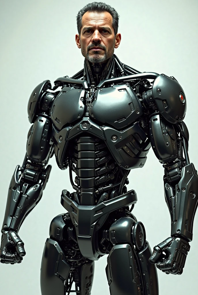 decopunk:1.1, chrome biomechanical clothing, chrome, decopunk machinery, 1man, solo, walking towards the viewer, looking at viewer, bald, scarred, growling, eyeliner, face paint, muscular, (low key lighting), (selective focus), (long wide angle shot), volumetric lighting