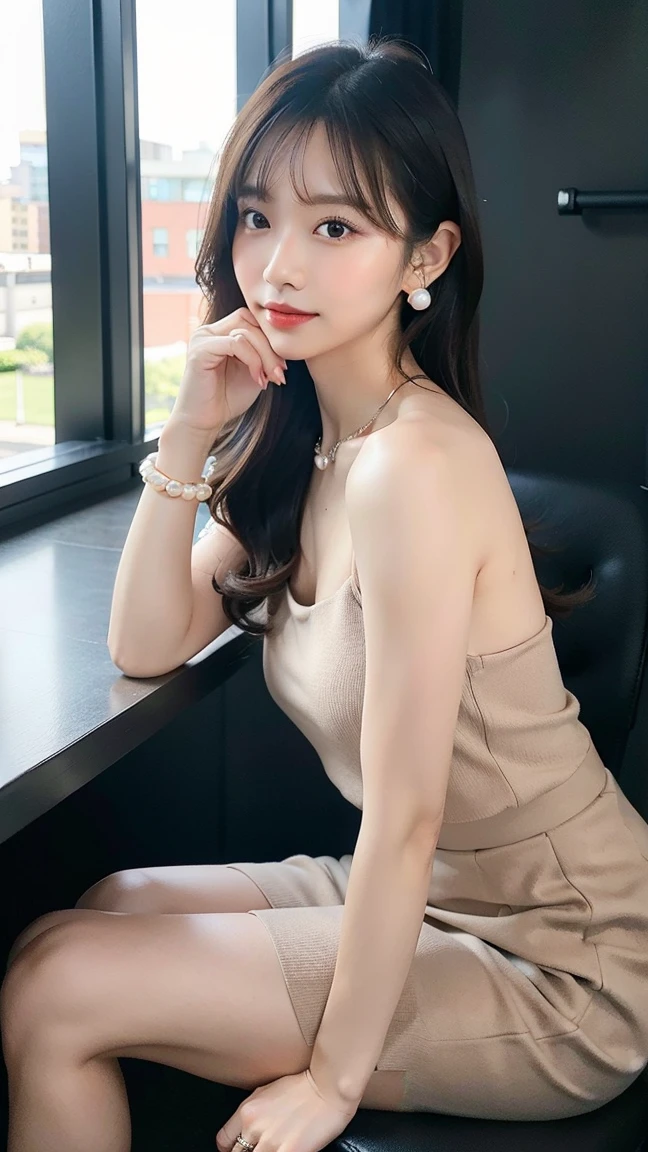 ( (8K:1.27), Best quality at best, tmasterpiece, 超高分辨率:1.2) photore,Beautiful Chinese woman (big breasts beautiful:1.1) (The clothes ar:1.21) ,ellegance、fanciful、the detail、geomerty、Gradient lighting,1girll, Delicate skin, looking at viewert, Brown eyes,ssmile ,(fashion hair:1.2), (Large breasts:1.0), (medium areolae:0.8), (realisticlying:1.4), (Best picture quality:1.0), (超高分辨率:1.0), 8K, RAW photos, (tmasterpiece:0.2), (PureErosFace_V1:0.5)
