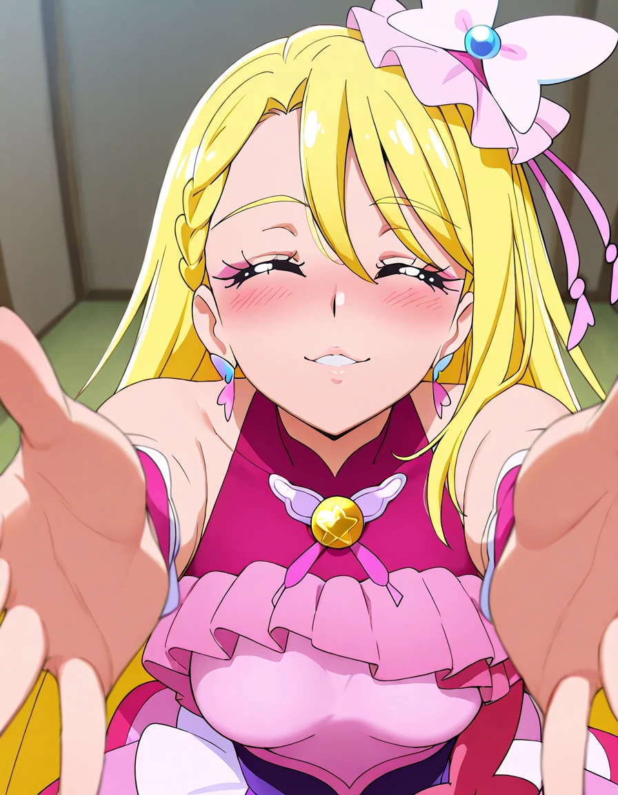 ,anime screencap, source_anime,1girl, solo,
ccure rhythm, blonde hair, ponytail, very long hair, braid, eyelashes, green eyes, hair bow, white bow, white hairband, hair ornament, earringsopen mouth,outdoors,park,looking at viewer,Closed eyes, face of pain, Lie down on back the floor ) (Close your eyes) (It hurts a lot 1.7),Defeated,Damage,exploding clothes,revealing clothes, revealing,scared,panicking,screaming,raised eyebrows,crying,tears,half-closed eyes,sweat,sweatdrop,BREAK bdsm,bound,restrained,(((too many tentacles, tentacles,bound by tentacles, bound neck by tentacles,midair,
