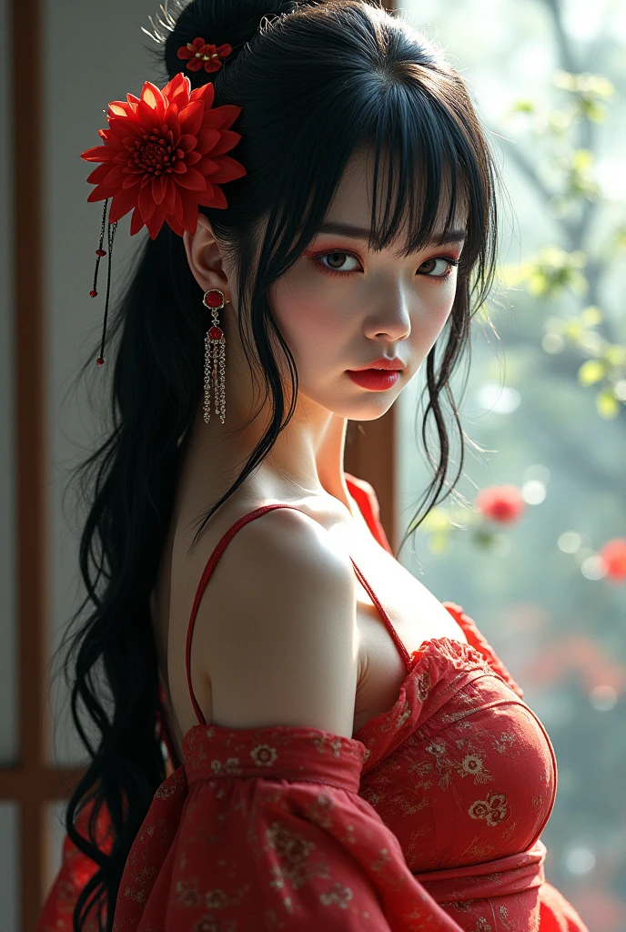 masterpiece, Highest quality, High resolution, Very detailed, One girl, Gaze, Large Breasts, 