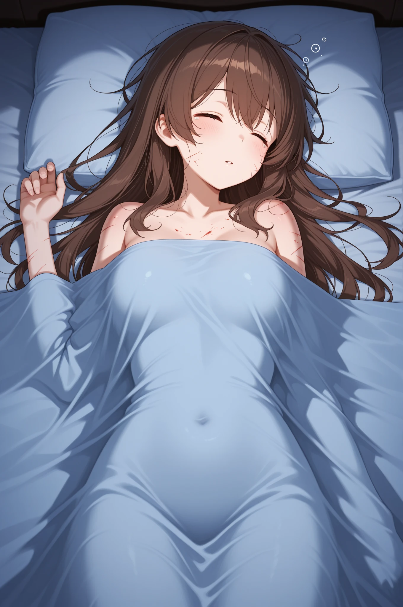 Highest quality, Super Resolution, 8K, Delicate depiction, Masterpiece, A bright, sunny room, Clear and detailed facial features, Petite body, Perfect Anatomy, Beautiful sister JC, Lustrous brown hair, Pigtails, Getting naked, Erotic, Lie down on the bed, Being sexually aroused, Feeling facial expression, Watery eye, Shooting from an oblique angle looking down, Small breasts, (Small breasts:1.4), Showing nipples, The nipples and areola are pale pink., Firm, well-shaped breasts, Cute face, topless, Boldly showing her pussy and anus, Spread your legs wide, Beautiful virgin pussy, I want you to touch my pussy, I want you to see my pussy, Being sexually aroused, I'm about to climax, Heavy breathing, Sweaty bangs, I dedicate my hymen to you,