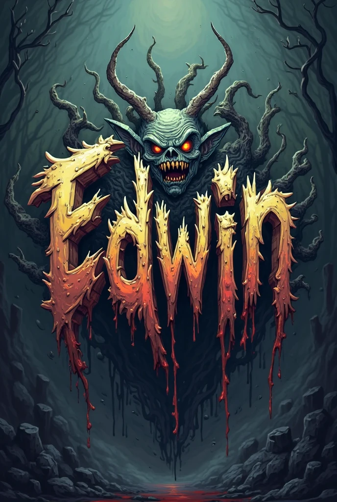 Create an image with the text of dark night with different styles and scary horror