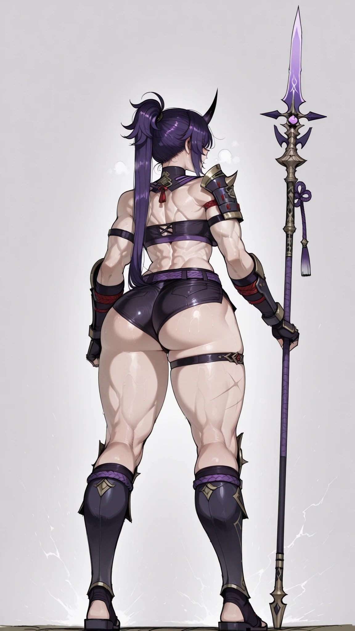 Dark elf, thick hips, thick thighs, platform heels, bikini bra, mini bikini, thin waist, tight stockings, bob cut hair, weapon, tanned skin, handle sword, angry look, fullbody, standing, front pose, pale skin, Warrior, loincloth, (( very wide hips)), (((colossal Thighs, gigantic thighs, very huge thighs, very big thighs))) small breast, flat chest, flat breast, fullbody