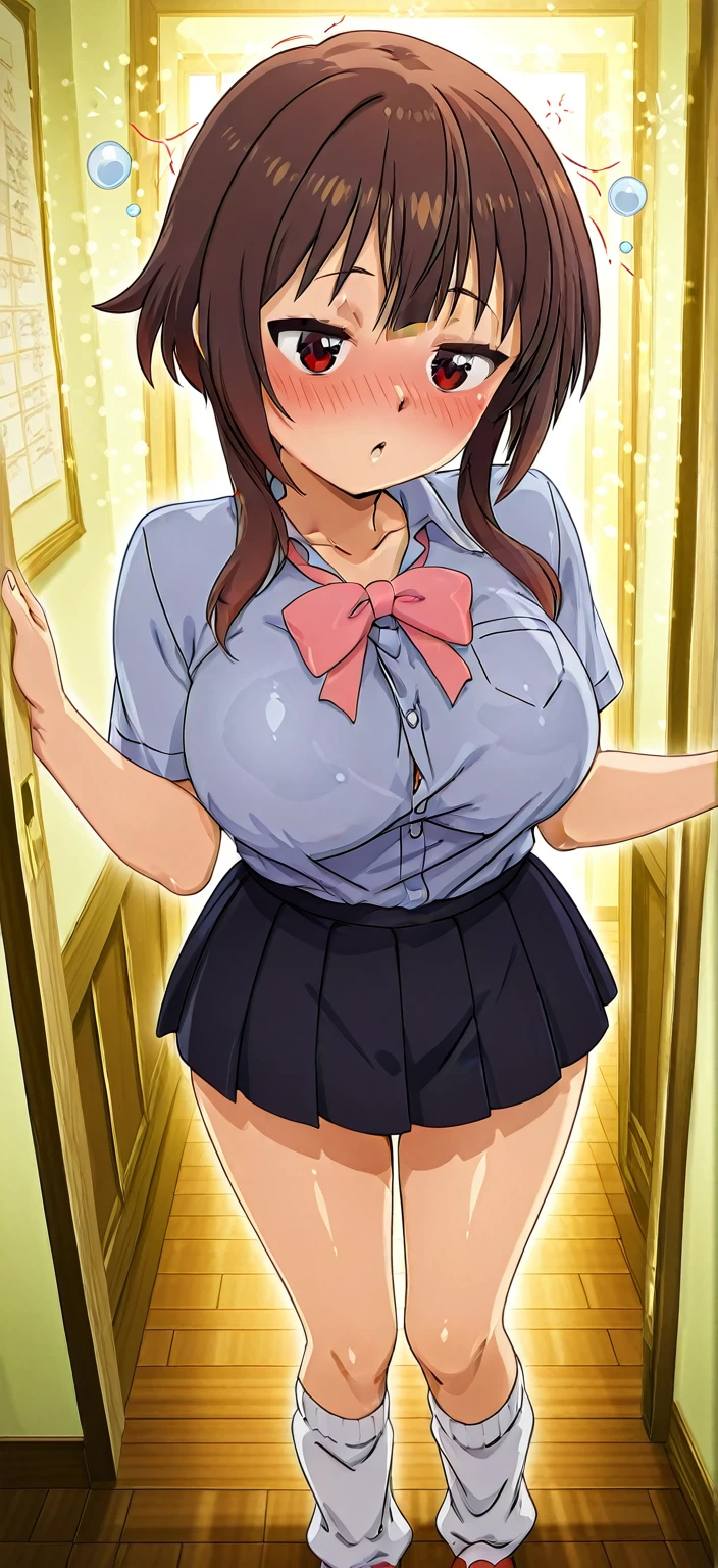 Honoka Kosaka、Beautiful woman、cry、Blazer Uniform、Very short pleated skirt、Very thick thighs、Photo session、Acme Face、Best image quality、High resolution、masterpiece、super high quality、Thick pubic hair、Screaming orgasm face、Pink Panties、Pink Bra、Very big ass、Very large breasts  、Blushing、4K quality、Blushing、cry of ecstasy、Wearing black knee socks、Sweaty all over、Heavy breathing、Cowboy Shot、Shaking breasts、上下にShaking breasts、Cowboy Shot、{Highest quality}, {so beautiful}, {Very detailed}, {Best illustrations}, Browsing Caution, girl, 