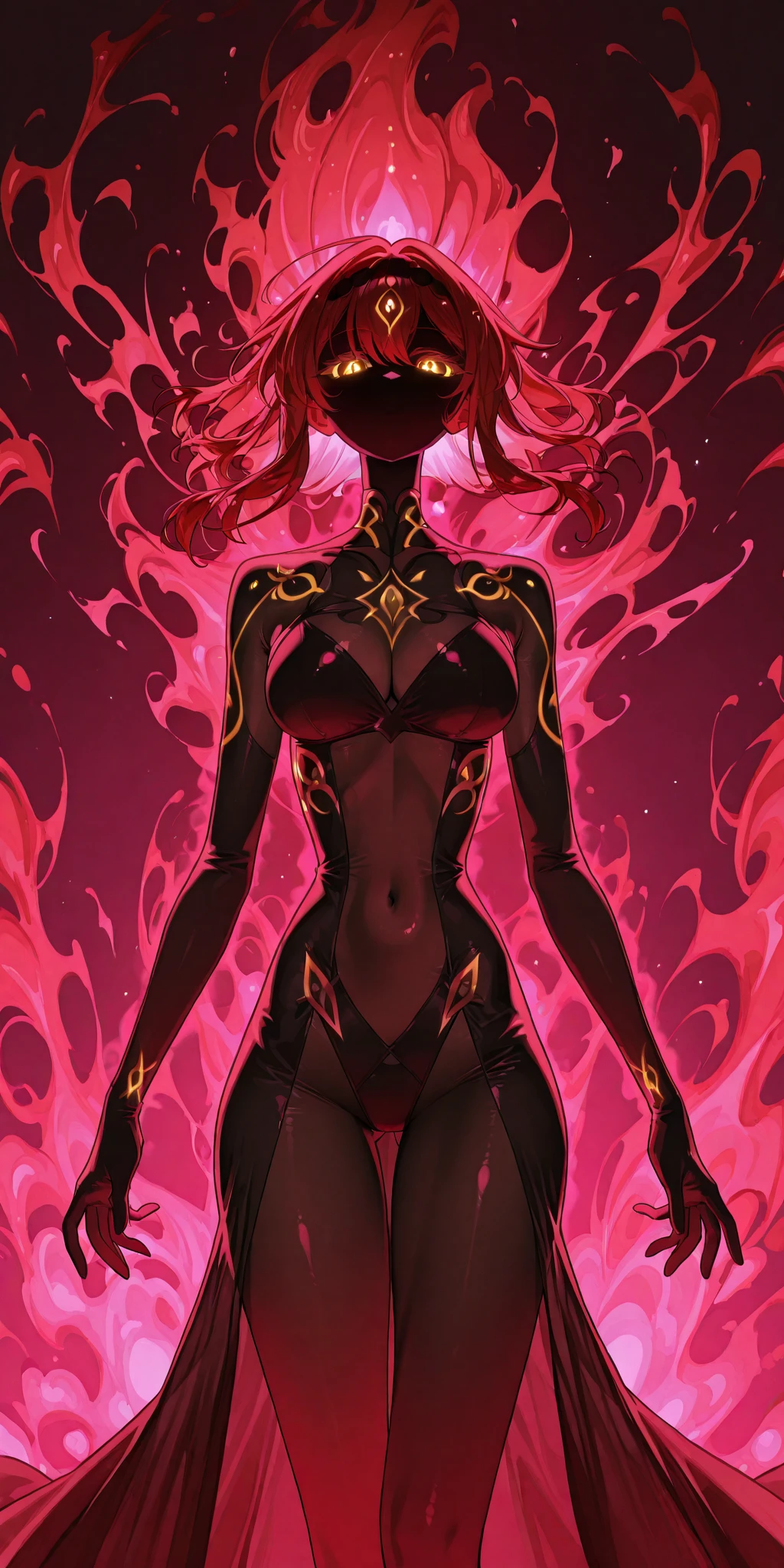(Extremely detailed 8k wallpaper), a mid shot photo of a terrifying female succubus fear elder, confident, evil look, calm, modern futuristic clothing, complex, highly detailed, and dramatic, cinematic lighting, red skin:1.2, red glowing skin:1.2, cameltoe, subsurface scattering:1.2, soft lights