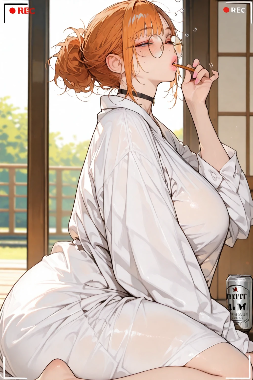(Highest quality, 8K, masterpiece :1.3),Mrs. Yuigahama,ガハMom, As I expected, my youth romantic comedy is wrong。,Voluptuous body, One woman,30 years old,Mom,Orange Hair,Bun Hair,Gray Calvin Klein Underwear,Sex,Leg spread,Plump,Take off your clothes