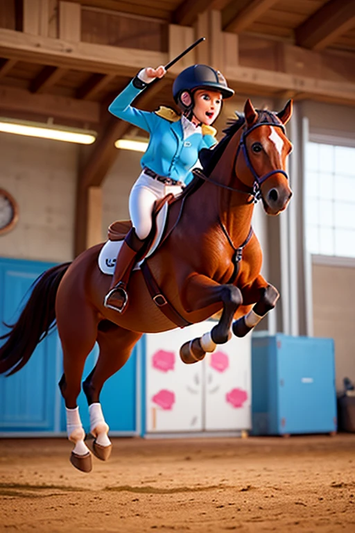 A female centaur，She is famous in the multiverse，She is both a female centaur, half human, half horse, half horse，It is also a female Yingzhao。She blends both images，The first is the head of a horse/neck/Shoulder these parts，After feminization，The upper body transforms into a beautiful female human，Female, half-centaur, half-human, half-horse, half-human，The second is the waist of the horse/hason/gluteal/Legs feminine，Female half-horse with beautiful woman's，Chimer，It's like a female human wearing a half-horse-like costume and making a seamless chimera，This chimerization is based on powerful futuristic technology。The ultra-wide-angle lens captures the image of her beautiful and ethereal wings on the ionosphere launching a super-high-speed charge and leaping。Her front half is distinctly feminine，Tall sexy body，Has K cup teardrop-shaped giant tit chest，It has a small man's waist butterfly spanning long legs，The half-horse part of the hind body，Embedded interface at the hip position。Her horse-shaped part has female physiology and ergonomics on both the half-horse torso and hips and legs。The chest cavity of a woman in the shape of a bent dog style embedded in the lower back position of the beautiful woman's body starting from the upper part of the sternum/lower back/Ventral transverse。Then there are the sexy beauty's upright hips，Her entire body has been completely feminized，Including the half-horse part。Mechanized armor covers the legs with knee-shaped anti-joints and feet，And these parts are highly anthropomorphic，This makes her legs graceful and slender，Her four horse legs exploded in length proportions and was slender and toned，Under the legs are skinny white feet dressed in Skyscraper Heels，Use Midjourney's advanced stroke tools and color palettes, as well as texture packs, model packs, and texture tools，Concentration，Include all parts of her original horse physiology including fur/Waist and abdomen/Hip legs/Leg Capital Feminization，And give these parts a correspon