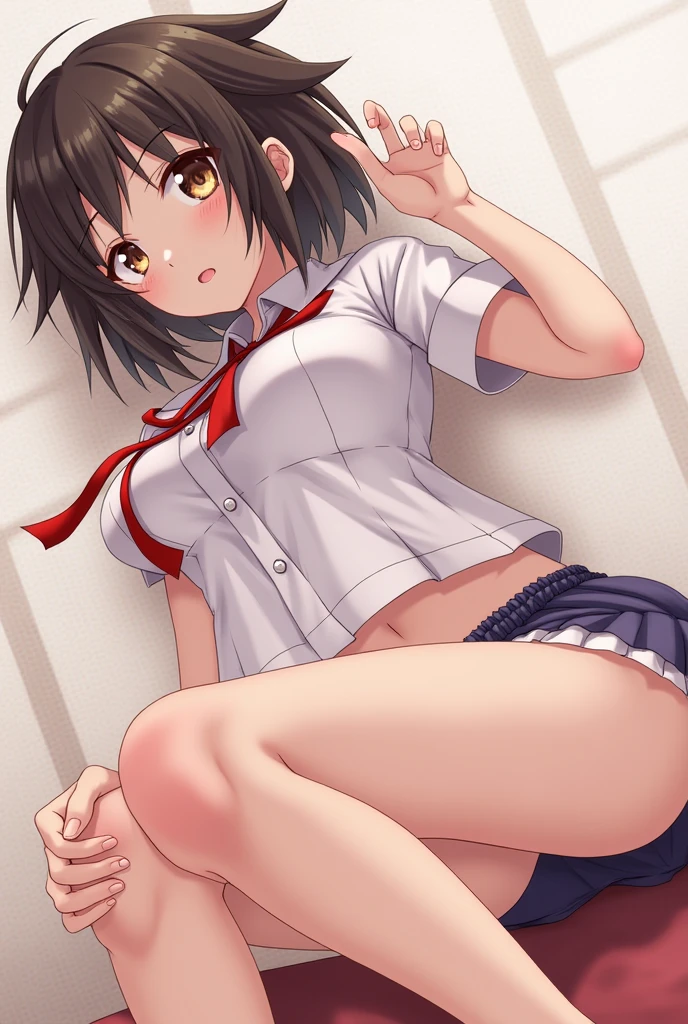 (1 thin little girl:1.3) standing at primary school ground, (10 years old:1.2), (thin long legs:1.35), (slim thighs:1.2), tight-fit (dark blue brm:1.3), BREAK, (white gym uniform:1.2), BREAK, (blood stained cameltoe:1.2), (show off bleeding cameltoe for viewer:1.3), (cameltoe bleeding major:1.2), blood cascade down between legs, BREAK, disproportionately large perky breasts, (bursting breasts), (too thin waist:1.2), BREAK, nose blush, heavy breathing, open mouth, BREAK, BREAK, (8k, masterpiece, ultra-detailed, sharp pupils:1.2)