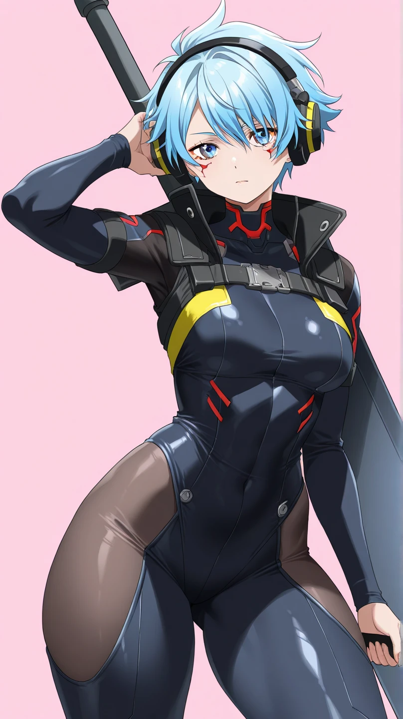 Masterpiece, Best Quality, Highly detailed, illustration, absurdres, street fighter, doll suit, shadaloo doll, agent aika, nazi saluting, military, military saluting, salute, 3girls, Team Squad, expressionless, blank eyes, looking at viewer, red gloves, emotionless, black latex, corrution, zofa suit, zofa soldier, mind control, female combatant, full body, hypnotized, standing, standing at attention, unhappy trance, full body suit, leotard, perfect female body, green delmo uniform, extremely glossy latex, Delmo Uniform, belt, hypnosis, hypnoLora, empty eyes, Mind control device, thighhighs, kneeling, poses, submissive_pose, tight navy blue thong leotard, full legs, tights, LISANNA STRAUSS, SHORT HAIR, BLUE EYES, HAIR BETWEEN EYES, WHITE HAIR