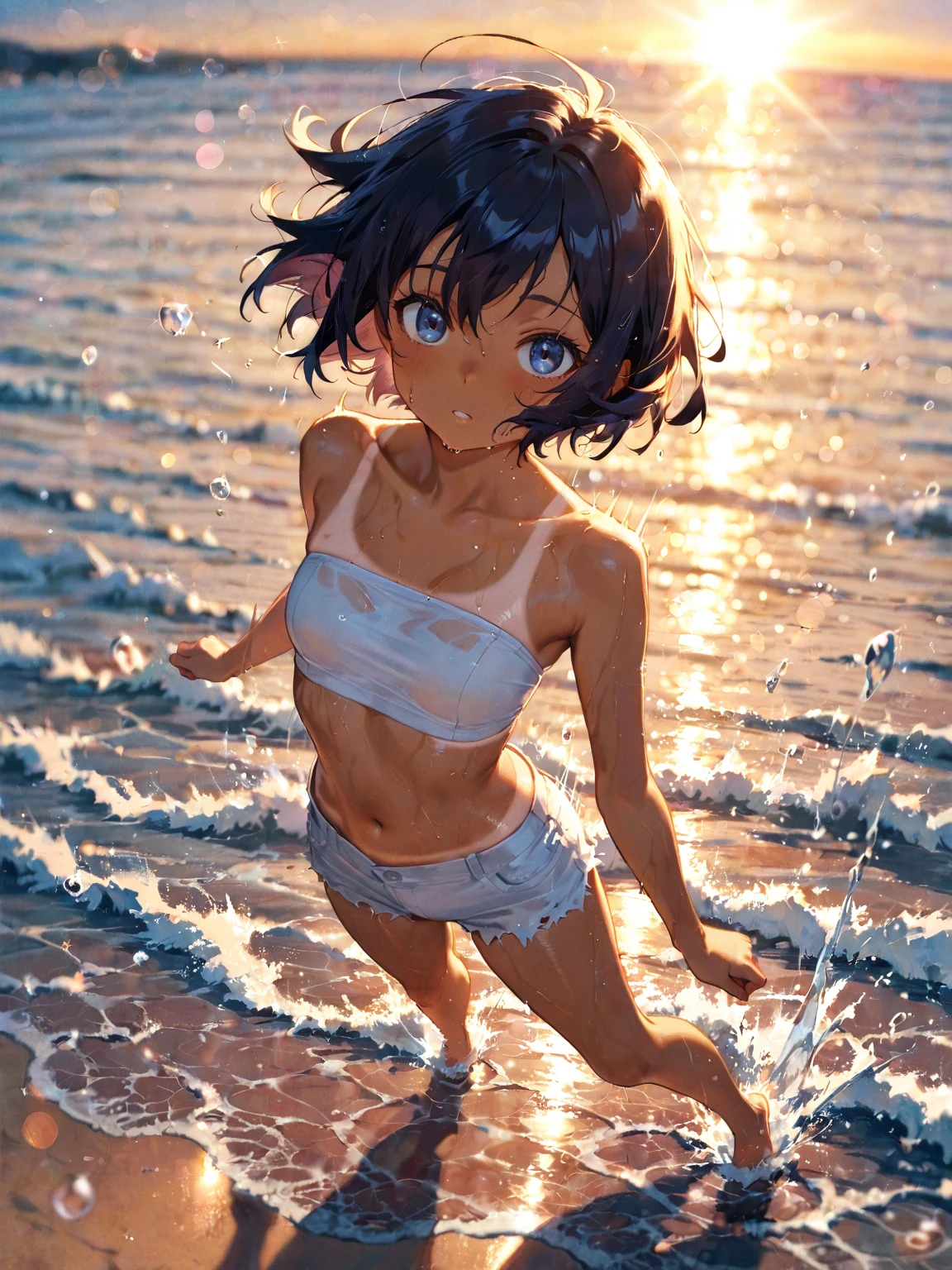 Background of children playing happily on the beach:evening sandy beach
(full shot)
"(setting):(best quality),(masterpiece),(detailed),(ultra detailed),(insanely detailed),(ultra-quality),(highly detailed),(FHD)"