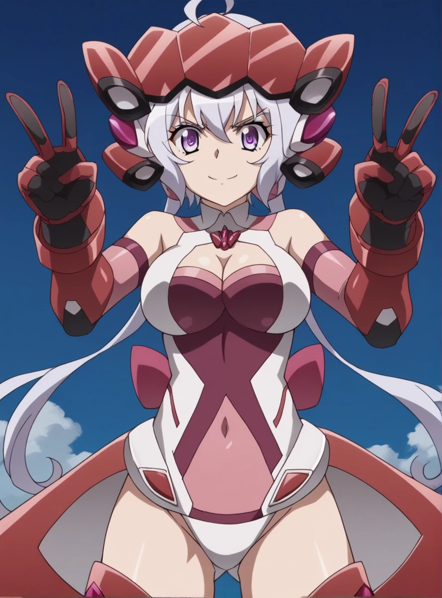 akane shinjou, 1girl, short hair, crimson eyes, large_breasts, magical girl, cleavage, Ichaival