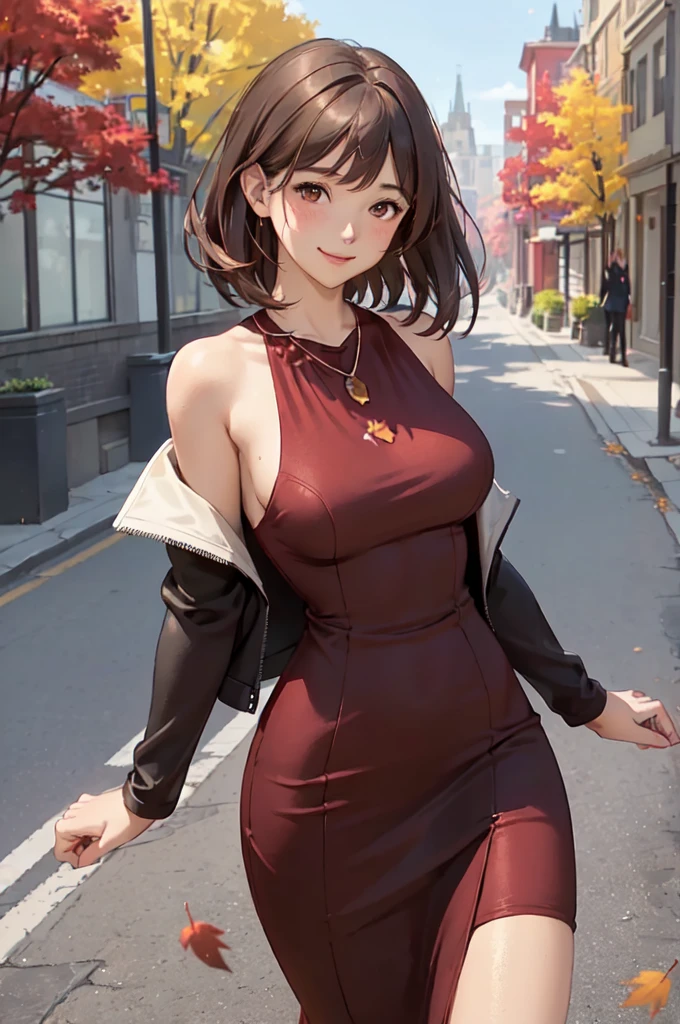 <lora:Lina_SW:0.8> Linadef, short hair, brown eyes
long sleeves, 1girl, bra strap, bag, arm under breasts, waving, closed mouth, jewelry, large breasts, hand up, bare shoulders, cleavage, bangs, breasts, collarbone, smile, off-shoulder shirt, black choker, brown eyes, short hair, covered navel, solo focus, outdoors, dress, shirt, looking at viewer, off shoulder, choker, red dress, earrings
masterpiece, best quality,