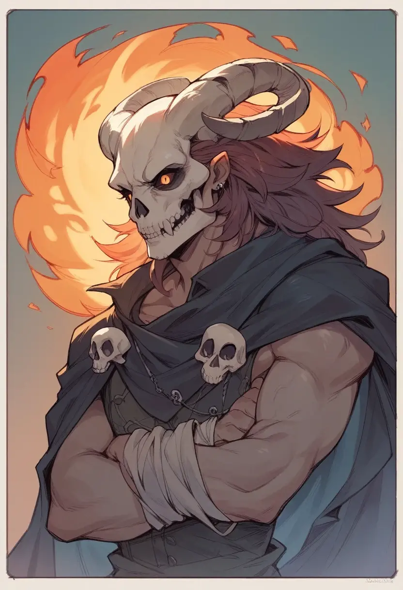 Drawing of a ring with a skull
