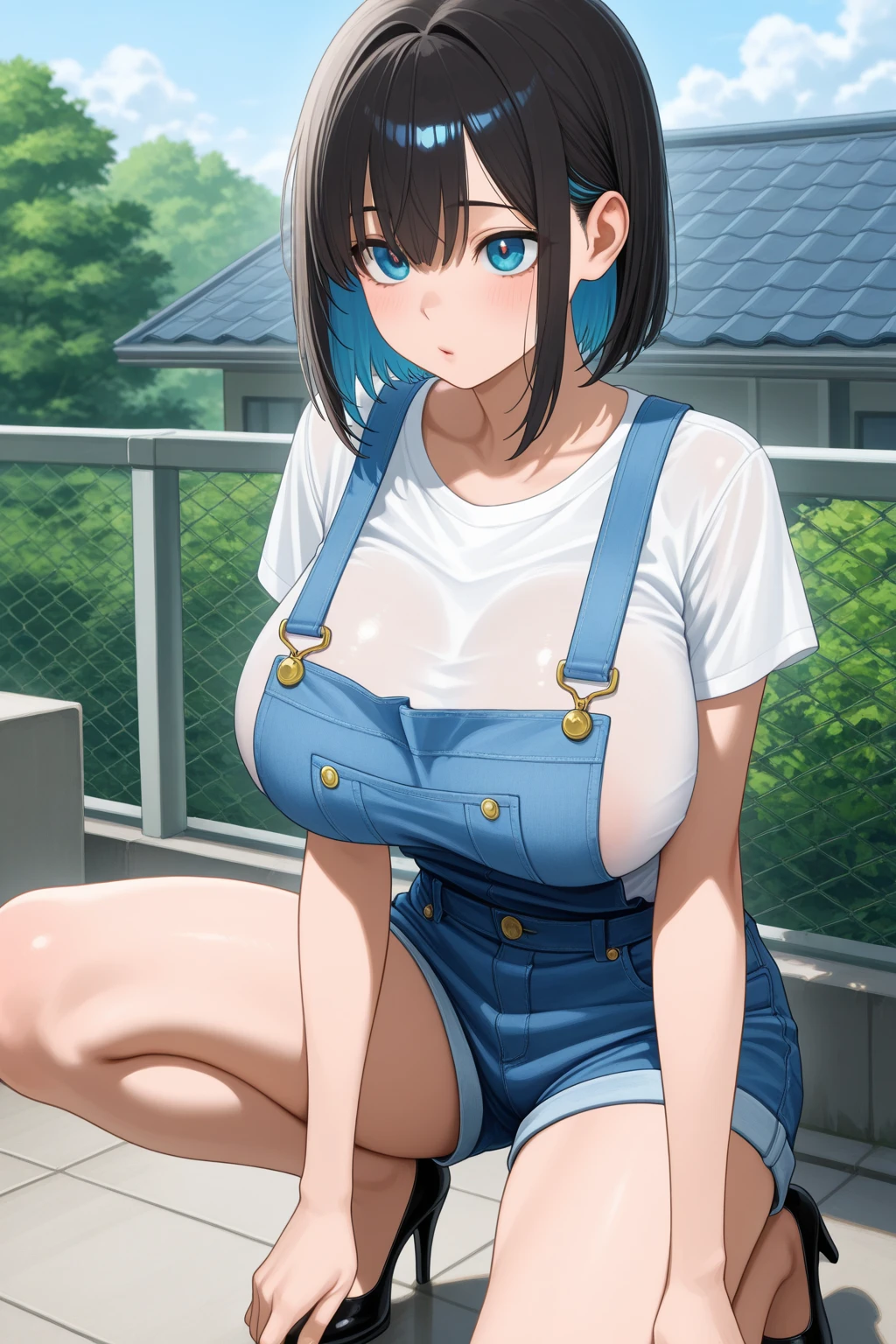 teens girl、Cowgirl、????? and wearing overalls、Outdoor exposure、Colossal tits、agitation、Milk out of the ??????