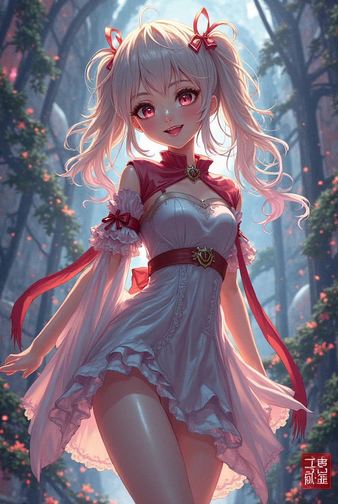 (fullboy shot:1.2), masterpiece:1.3,highres,32k,photorealistic:1.37,ultra-detailed:1.3,cute girl in sandy beach,  cute pure white ruffle dress(Cute red ribbon on the waist:1.4), smile lightly face down on the  sandy beach,beautiful delicate(hair,face,ribbon,skin,legs,beach):1.4,blushed cheek,half-closed mouth,bright rosy lips,sparkling eyes,delicate pupils, vibrant colors illustration