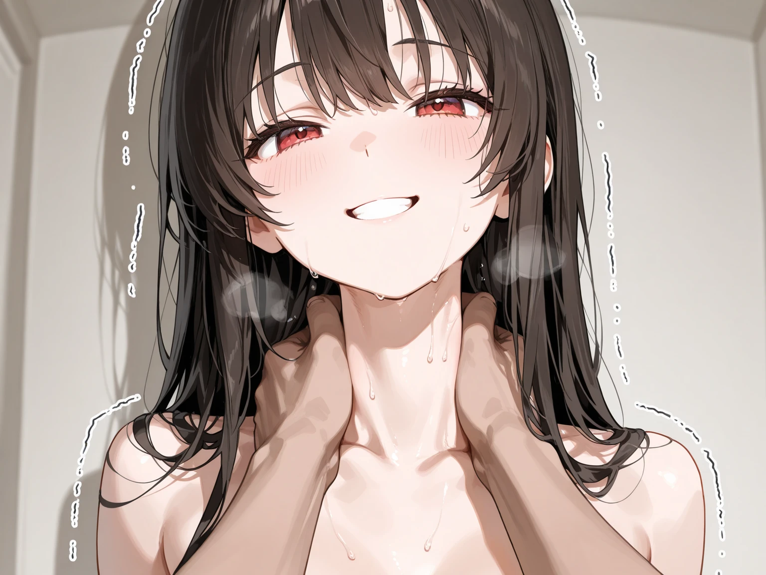 ((masterpiece, highest quality:1.2)),in perspective,nsfw,POV,having sex,raping,vaginal penis,cowboy shot,1woman,defeat、27 year old beauty、solo,semi long hair,dark brown hair,((very small head:1.5)),tears,open mouth,((slender and long body:1.5)),skinny,small breasts,oily skin,shiny skin,nipples,navel、bottomless,vagina,Bruises from being beaten a lot:1.5、Injury,lying,on back,spread legs,,Martial Artist、Coliseum、Arena、